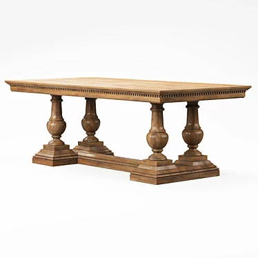 Elegant RH St James 84" Dining Table 3D model image 1 