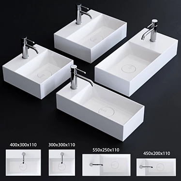 Alice Ceramica Spy Washbasin Set 3D model image 1 