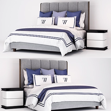 Sleek Dream Modern Bed 3D model image 1 