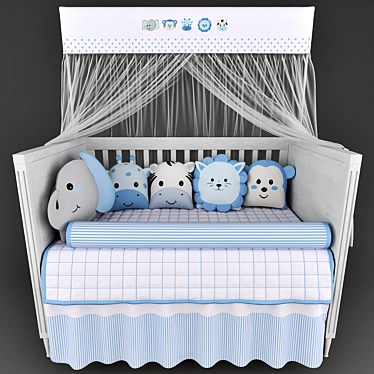 Safari Friends Crib Set: Mon Tresor & Underwear 3D model image 1 