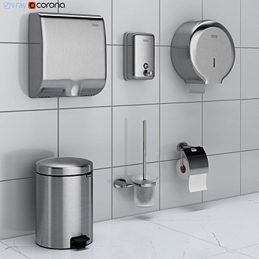 Bathroom Set 43: Ravak, Brabantia, BXG 3D model image 1 