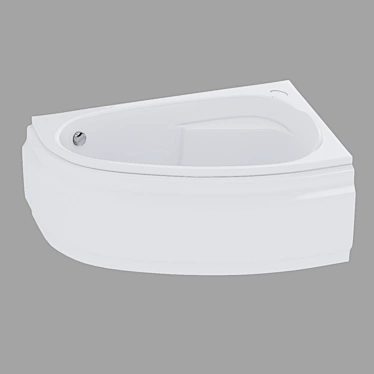 Elegant Asymmetric Bathtub: Joanna 160x95, Right 3D model image 1 