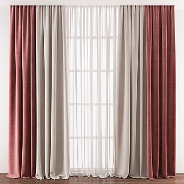 Revamp your space with Curtain 386 3D model image 1 