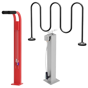 Heavy-Duty Bike Rack (Set of 3) 3D model image 1 