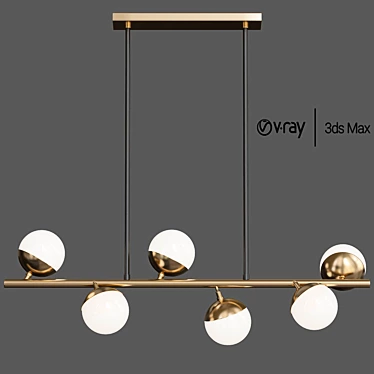 Elegant Arteriors Wahlburg Chandelier 3D model image 1 