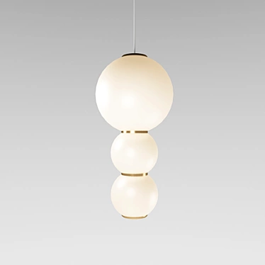 Contemporary Gold and White Pendant Light 3D model image 1 