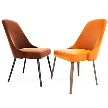 Elegant Mid Century Chair Set 3D model image 1 