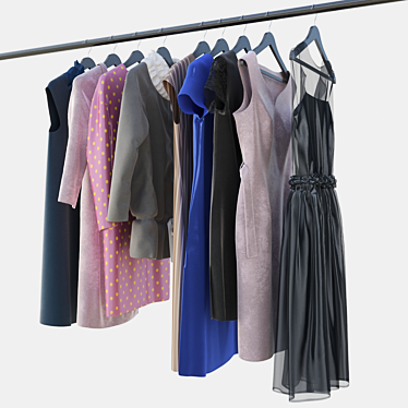 Stylish Hanging Garments 3D model image 1 