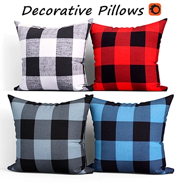 Buffalo Check Decorative Pillow Set 3D model image 1 