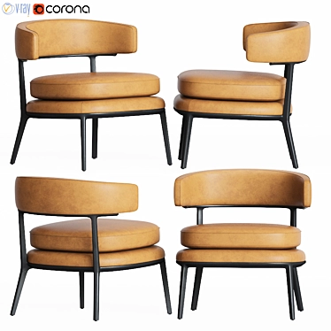 Luxury Caratos Maxalto Armchair: Elegant Design & Superior Comfort 3D model image 1 