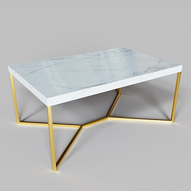 Minimalist Metal Coffee Table 3D model image 1 