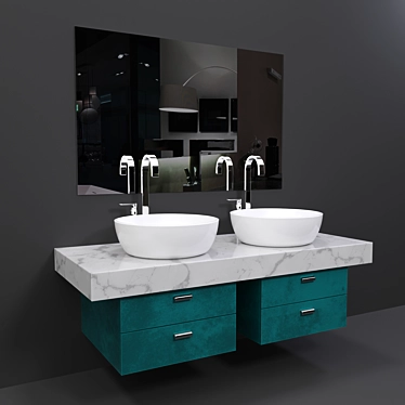 Modern Bathroom Set 3D model image 1 