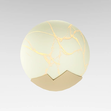 Modern Brass Marble Wall Light 3D model image 1 