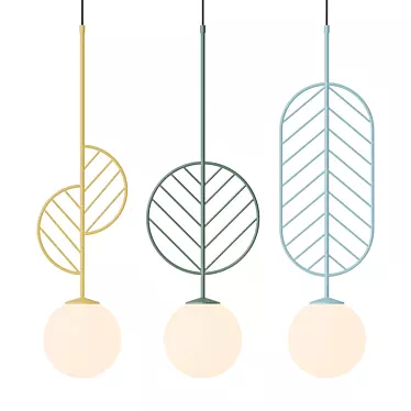 Leaf Bio-Lamp: Scandinavian Style Pendant 3D model image 1 