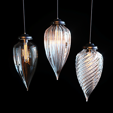 Elegant Pointelle Pendant Light 3D model image 1 