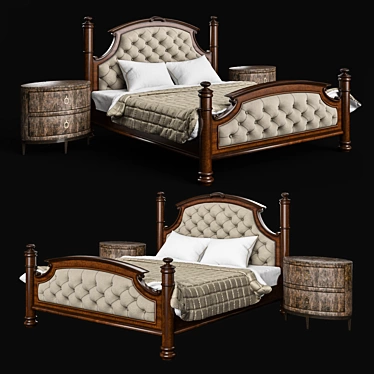 Luxurious Drexel Heritage Rainier Bed 3D model image 1 