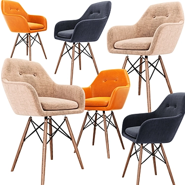 Modern Kendall Armchair: Ready-to-Use Designer Piece 3D model image 1 