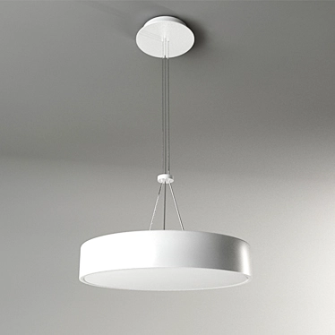 Sleek Metal Pendant Light 3D model image 1 