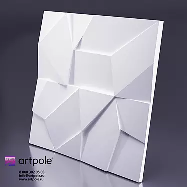 ROCK Gypsum 3D Panel - Artistic Elegance for any Space 3D model image 1 