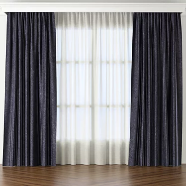 Elegant Silk Draperies: Curtains 01 3D model image 1 