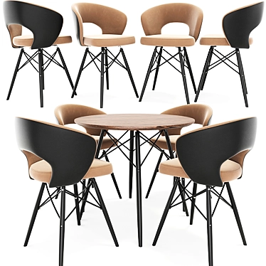 Modern Dining Chair Set - Ready to Use - 3DSMax 2011 & OBJ Format 3D model image 1 
