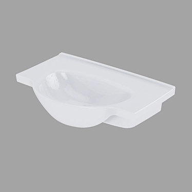 Modern Nati65 White Inset Sink 3D model image 1 