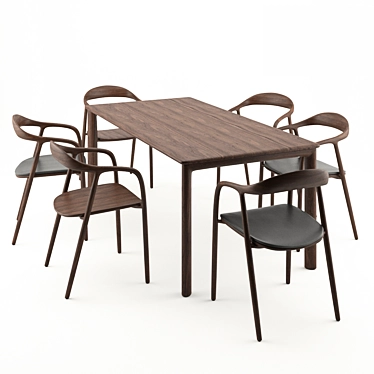 Neva Artisan Chair & Table Set 3D model image 1 