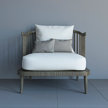 Eucalyptus Comfort: Grey Armchair 3D model image 1 