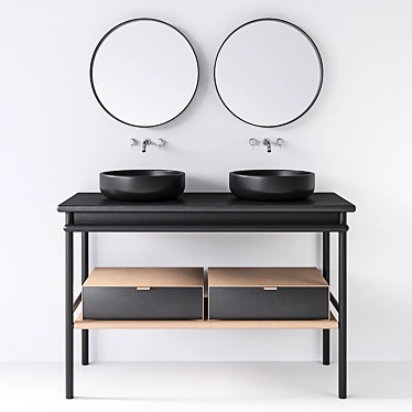 Burgbad Mya 2x - Sleek & Stylish Bathroom Vanity 3D model image 1 