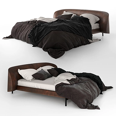 Elegant Ermione Designer Bed 3D model image 1 