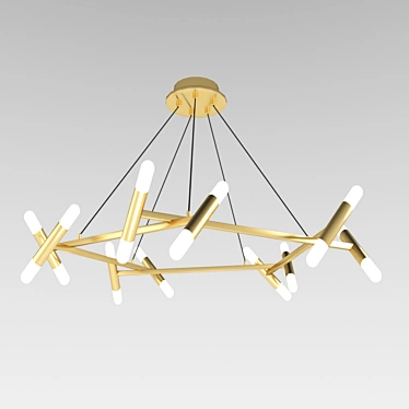 Modern Brass Pendant Light 3D model image 1 