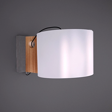 VIOKEF Orbed Pendant Light: Satin White Glass & Wooden Fittings 3D model image 1 