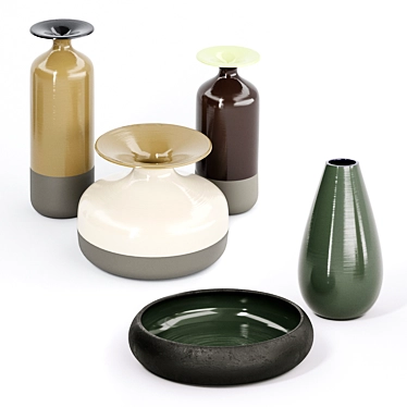 Natuzzi Stromboli Ceramic Vases 3D model image 1 