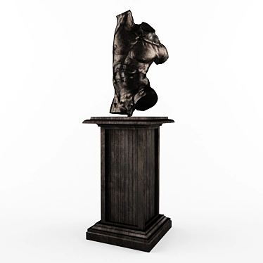 Bronze Male Torso Sculpture 3D model image 1 