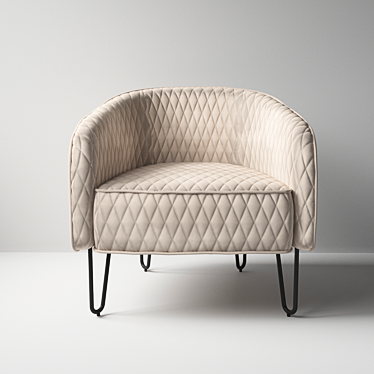 Strasburg Velvet Armchair: Stylish and Comfortable 3D model image 1 