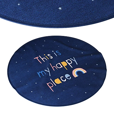 Happy Place Blue Round Rug (H&M Home) 3D model image 1 