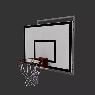 Versatile Basketball Backboard with Basket - 1x1.2x1.2 Dimensions 3D model image 1 