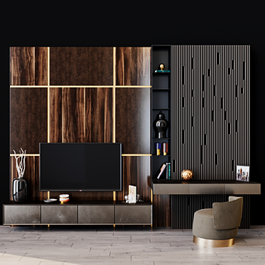 Modern TV Set 81 - Sleek Design 3D model image 1 