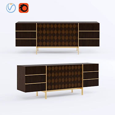 Modern Trocadero Sideboard | Roche Bobois 3D model image 1 