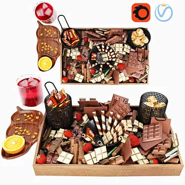 Delicious Chocolate Board 3D model image 1 