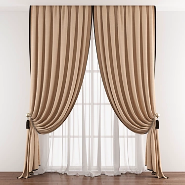Refined Folded Curtain 3D model image 1 