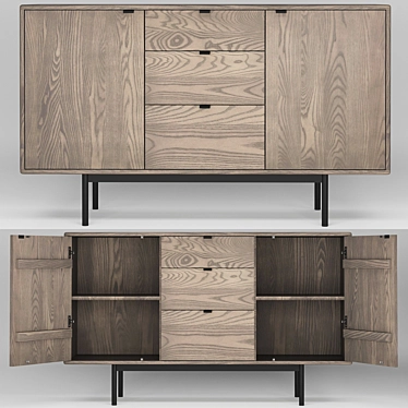 Modern Hensley Storage Cabinet 3D model image 1 