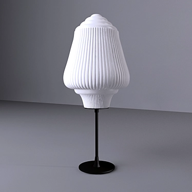 Boho Table Light: Opal Glass & Black Fittings 3D model image 1 