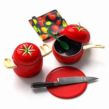 Kitchen Tomato Set: Complete Your Culinary Experience 3D model image 1 