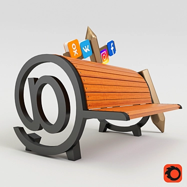 Blogger's Bench 3D model image 1 