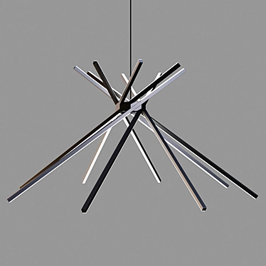 Shanghai Pendant Lamp: Eastern-inspired Aluminum Design 3D model image 1 