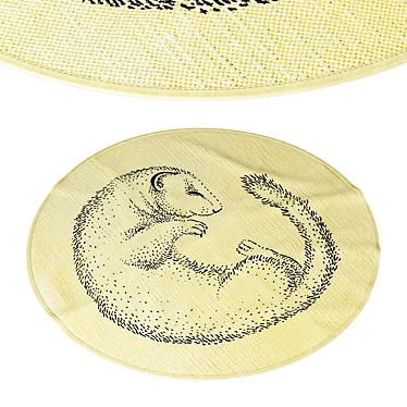 Bloomingville Ferret Round Cotton Weave Rug 3D model image 1 