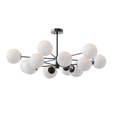 Sleek Balls Chandelier 3D model image 1 