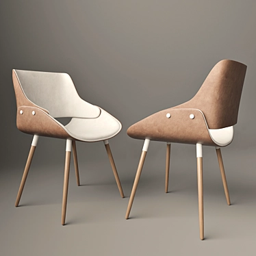 Buttoned Chair: Stylish and Compact 3D model image 1 