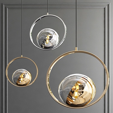 Elegant Ring Ceiling Light 3D model image 1 